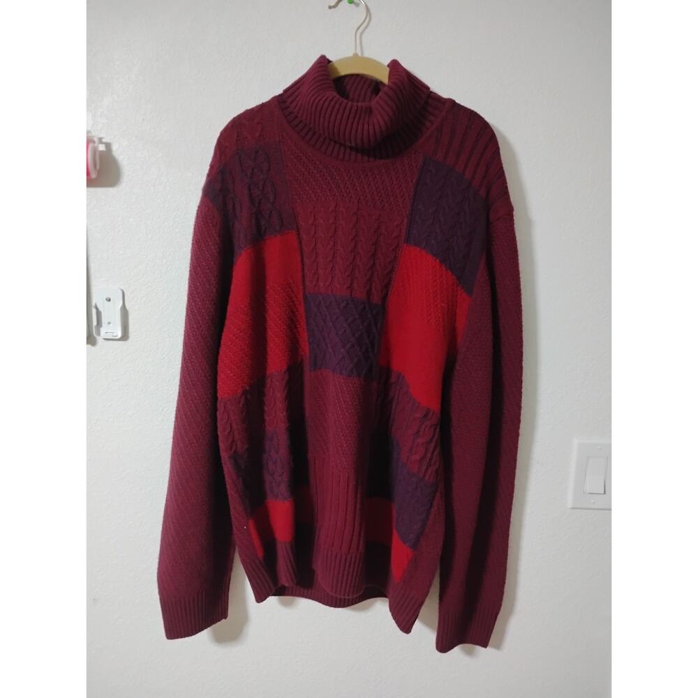 Bugatchi Mens Ruby Mixed Stitch Turtleneck Sweater Xlarge Long Sleeve